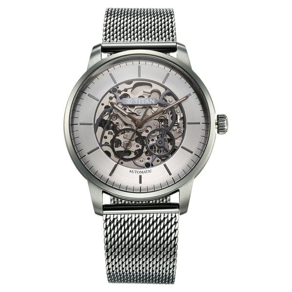 Titan Automatic Color Upgrade Silver Dial Grey Stainless Steel Strap Watch For Men
