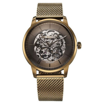 Titan Automatic Color Upgrade Green Dial Green Stainless Steel Strap Watch For Men
