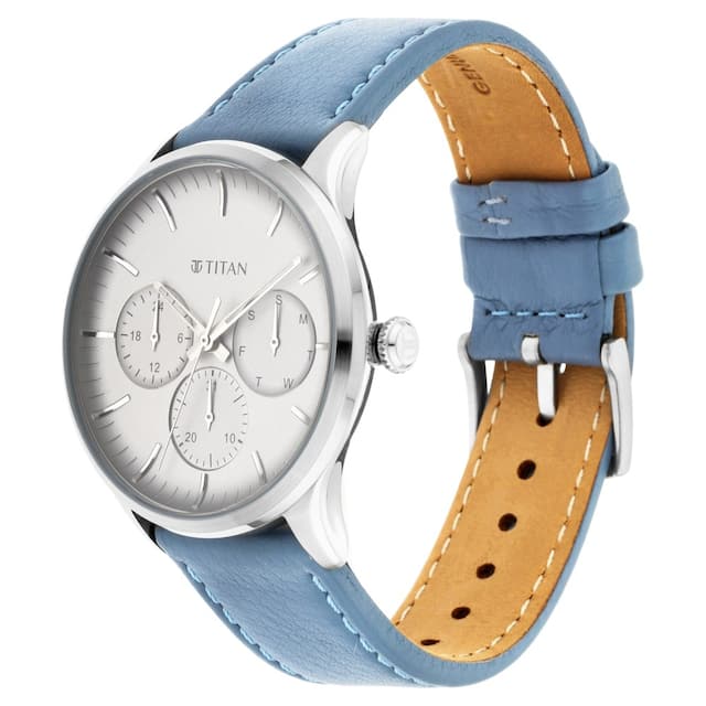 Light Grey Dial Leather Strap Watch NQ90125SL03 - Kamal Watch Company