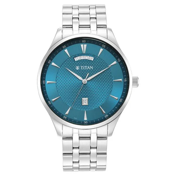 Titan 90127SM01 Opulent Blue Dial Watch for Men