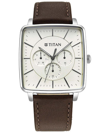 Titan NS90147SL01 Avant Garde Quartz Multifunction Silver Dial Men's Watch