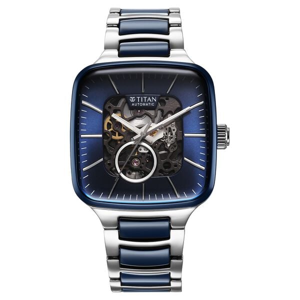 Titan Ceramic Fusion Automatic Square Black Dial Watch for Men