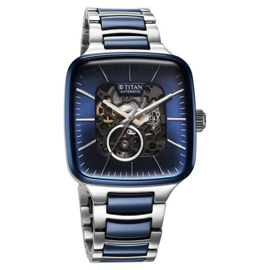 Titan Ceramic Fusion Automatic Square Black Dial Watch for Men