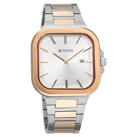 Titan Classique Slim Square Quartz Strap Watch for Men