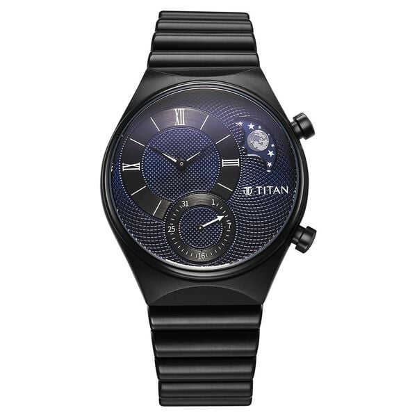 Titan Micromotors Analog 90181NM01 Stainless Steel Strap Watch for Men