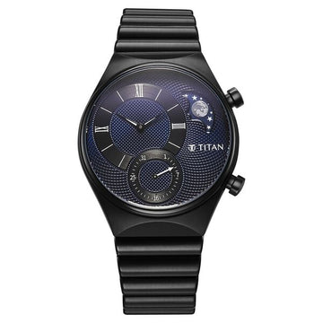 Titan Micromotors Analog 90181NM01 Stainless Steel Strap Watch for Men