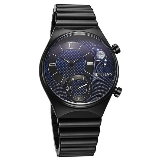 Titan Micromotors Analog 90181NM01 Stainless Steel Strap Watch for Men