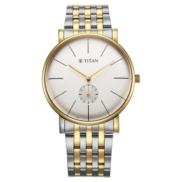 Titan 90203BM01 Elegance White Dial Men's Watch