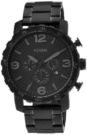 Fossil JR1401I Nate Chronograph Black Dial  for Men