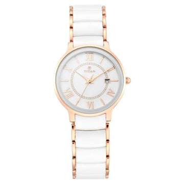 Titan Quartz Analog with Date Strap Watch for Women