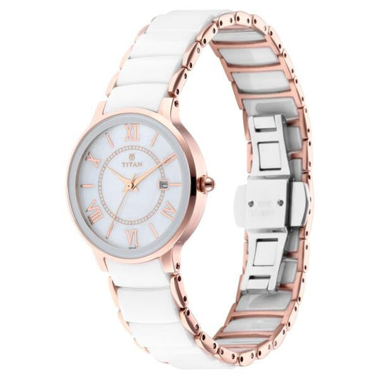 Titan Quartz Analog with Date Strap Watch for Women