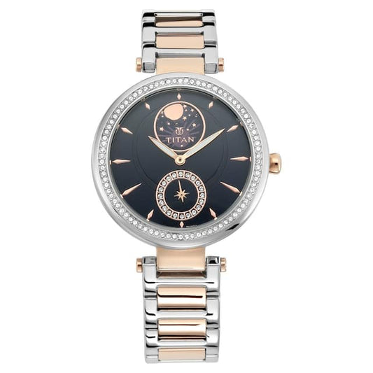 Stellar by Titan Black Dial Analog Watch for Women NR95085KM01 - Kamal Watch Company