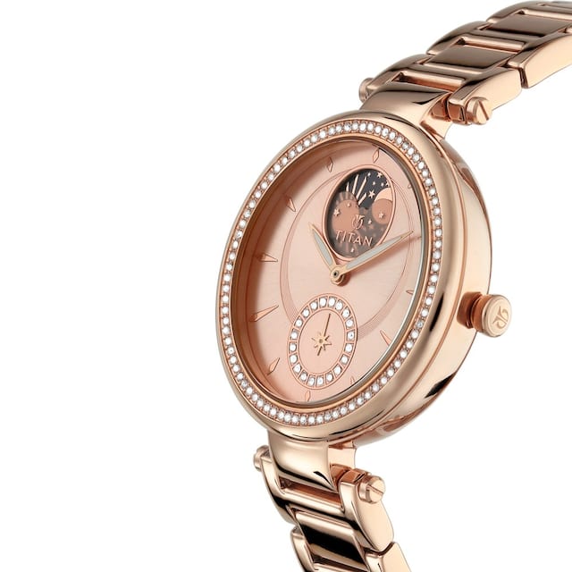 Stellar by Titan Rose Gold Dial Analog Watch for Women NP95085WM01 - Kamal Watch Company