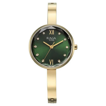 Titan NT95271YM01 Raga Showstopper Quartz Green Dial Watch for Women