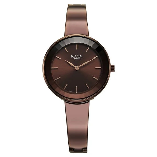 Titan 95276QM01 Raga Showstopper Brown Dial Women's Watch