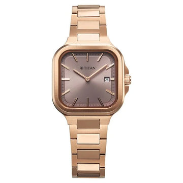 Titan 95291WM01 Slim Square Lavender Dial Women's Watch