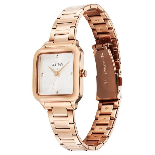 Titan 95297WM01 Horizon Quartz White Dial Women's Watch