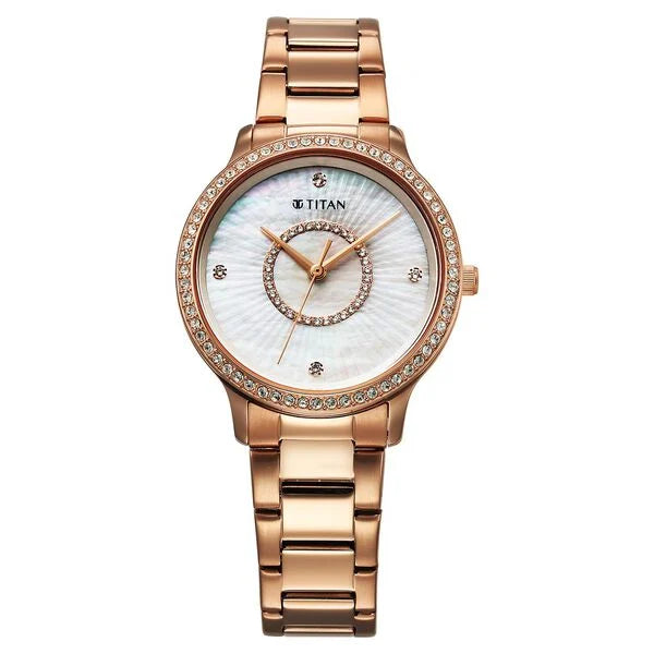Titan 95314WM01 Glamour Mother of Pearl Dial Watch for Women
