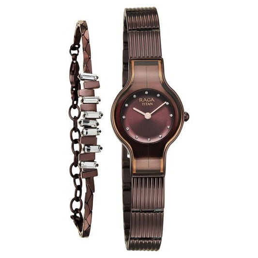 Titan Raga Glimmers Quartz Analog  Strap Watch For Women