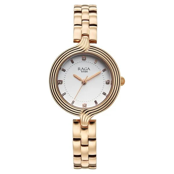 Titan 95346WM01 Raga Showstopper White Dial Women's Watch