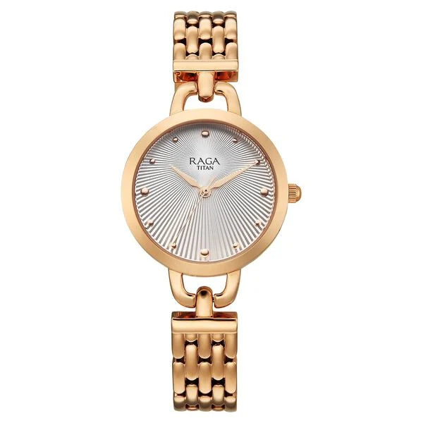 Titan 95349WM01 Raga Showstopper Silver Dial Watch for Women