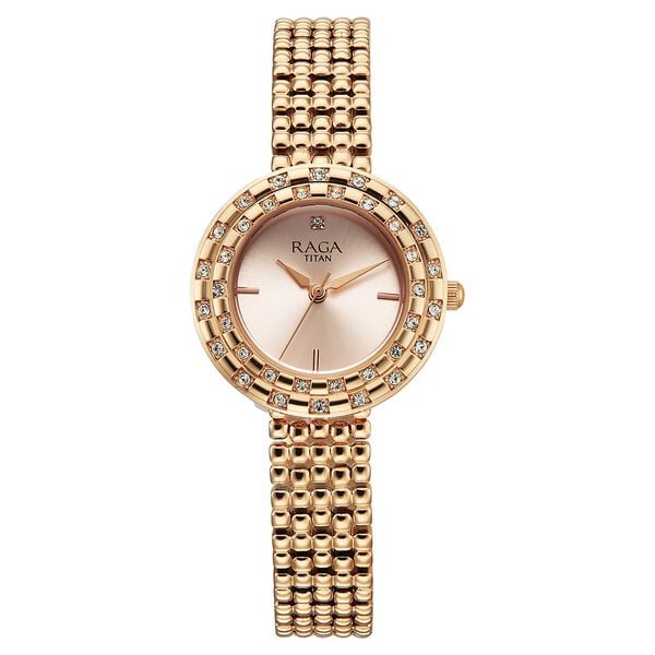 Titan 95350WM01 Raga Showstopper Rose Gold Dial Women's Watch