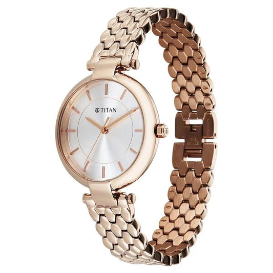 Titan 95358WM01 Eminence Silver Dial Rose Gold Women's Watch