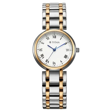 Titan 95370KM01 Christina Workwear Quartz White DIal Women's Watch