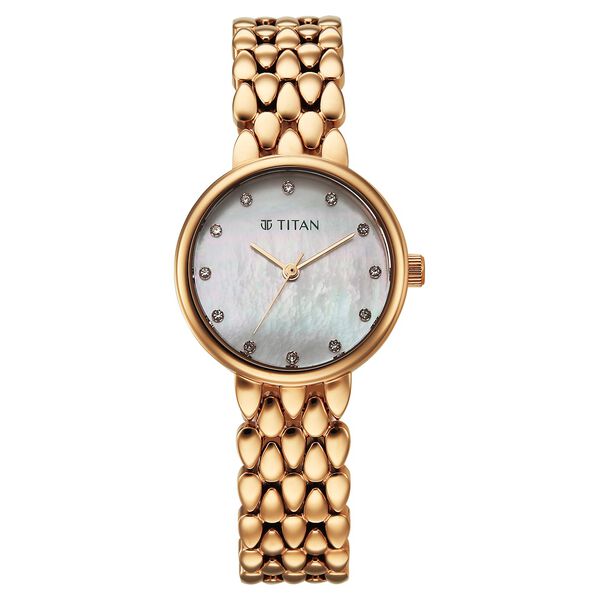 Titan 95374WM01 Glamour Mother of Pearl DIal Watch for Women