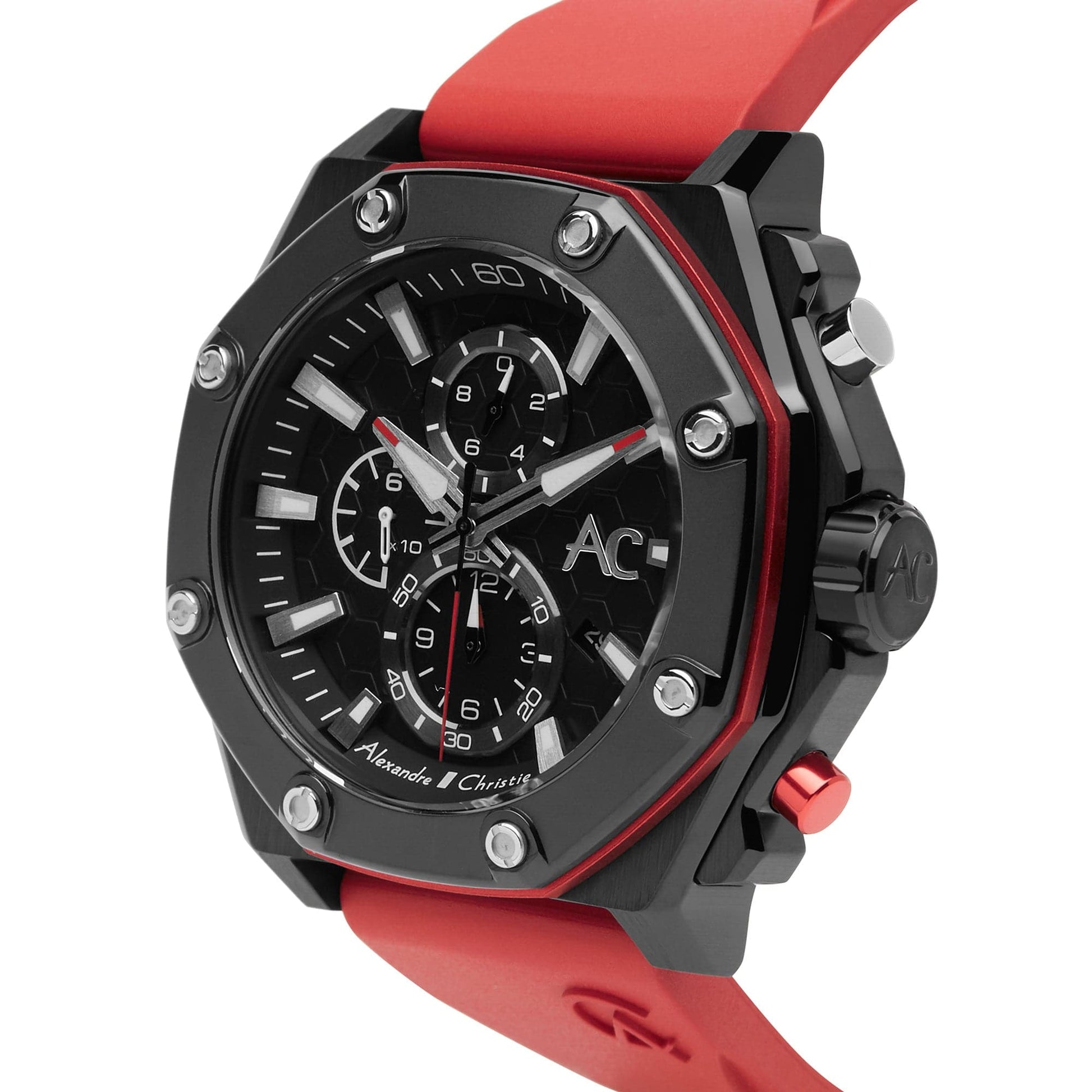 ALEXANDRE CHRISTIE Chronograph For Men – Blazing Red 9601MCRIPBARE - Kamal Watch Company