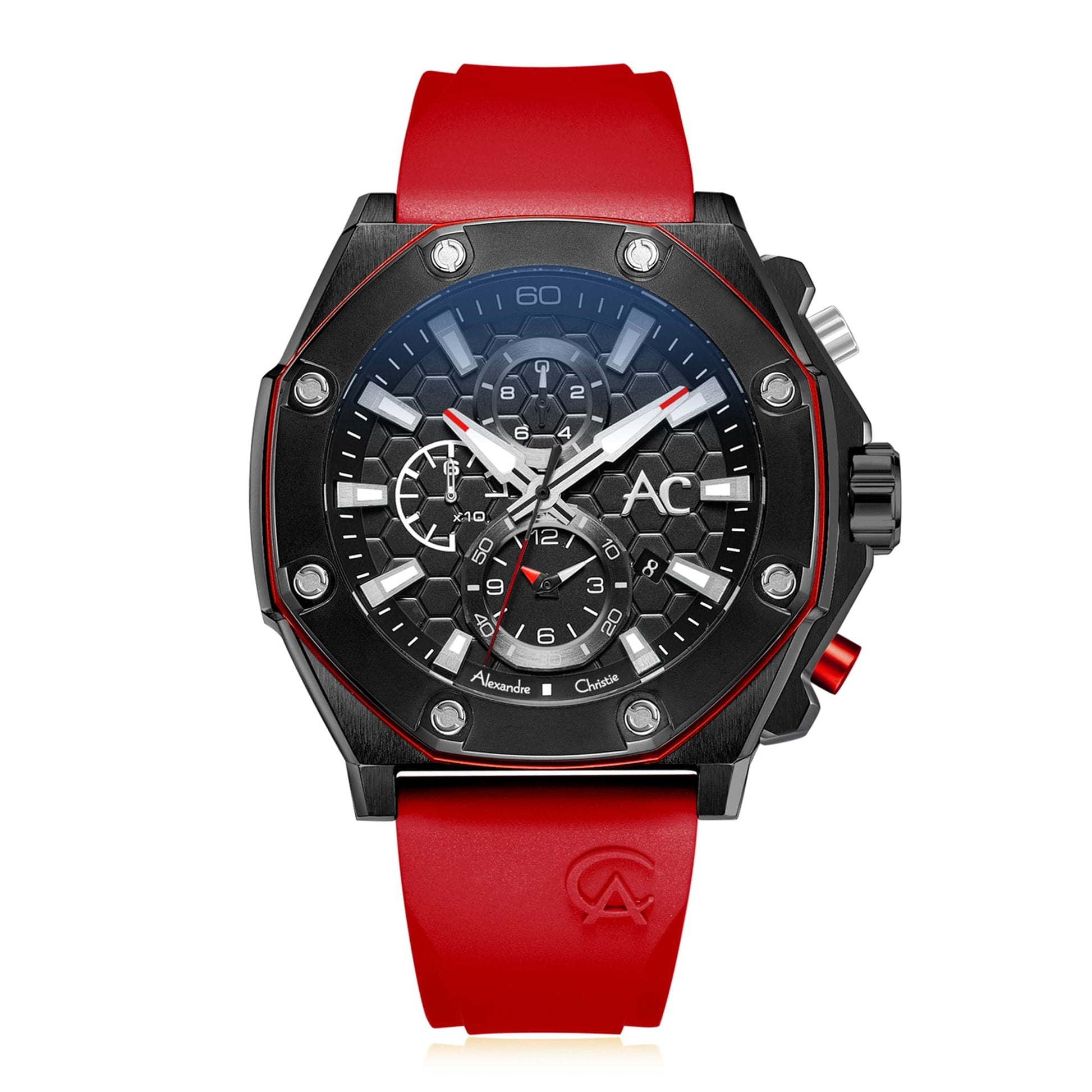 ALEXANDRE CHRISTIE Chronograph For Men – Blazing Red 9601MCRIPBARE - Kamal Watch Company