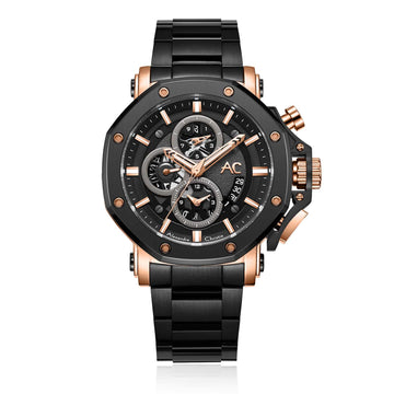 AC 9603 MCB Chronograph Watch For Men – Black Rose Gold