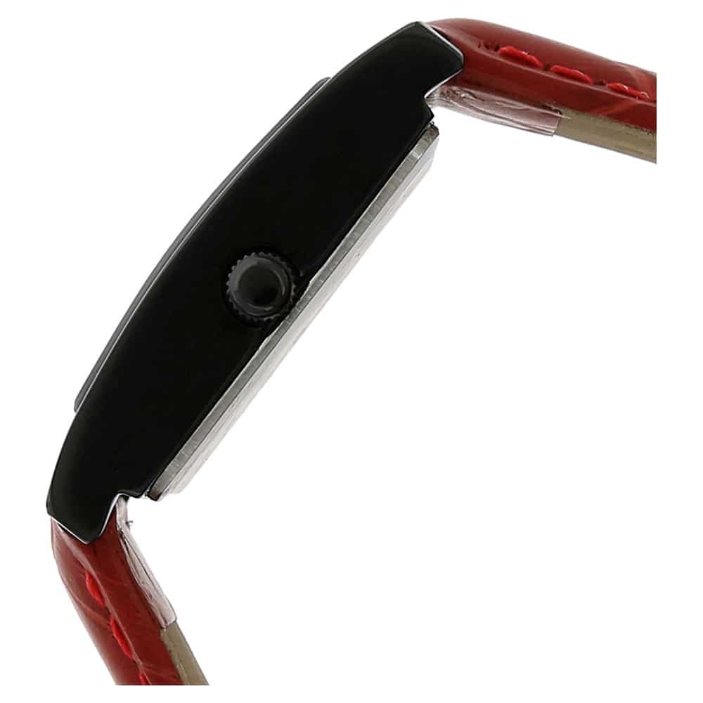 NP9735NL01 BLACK DIAL RED LEATHER STRAP WATCH - Kamal Watch Company