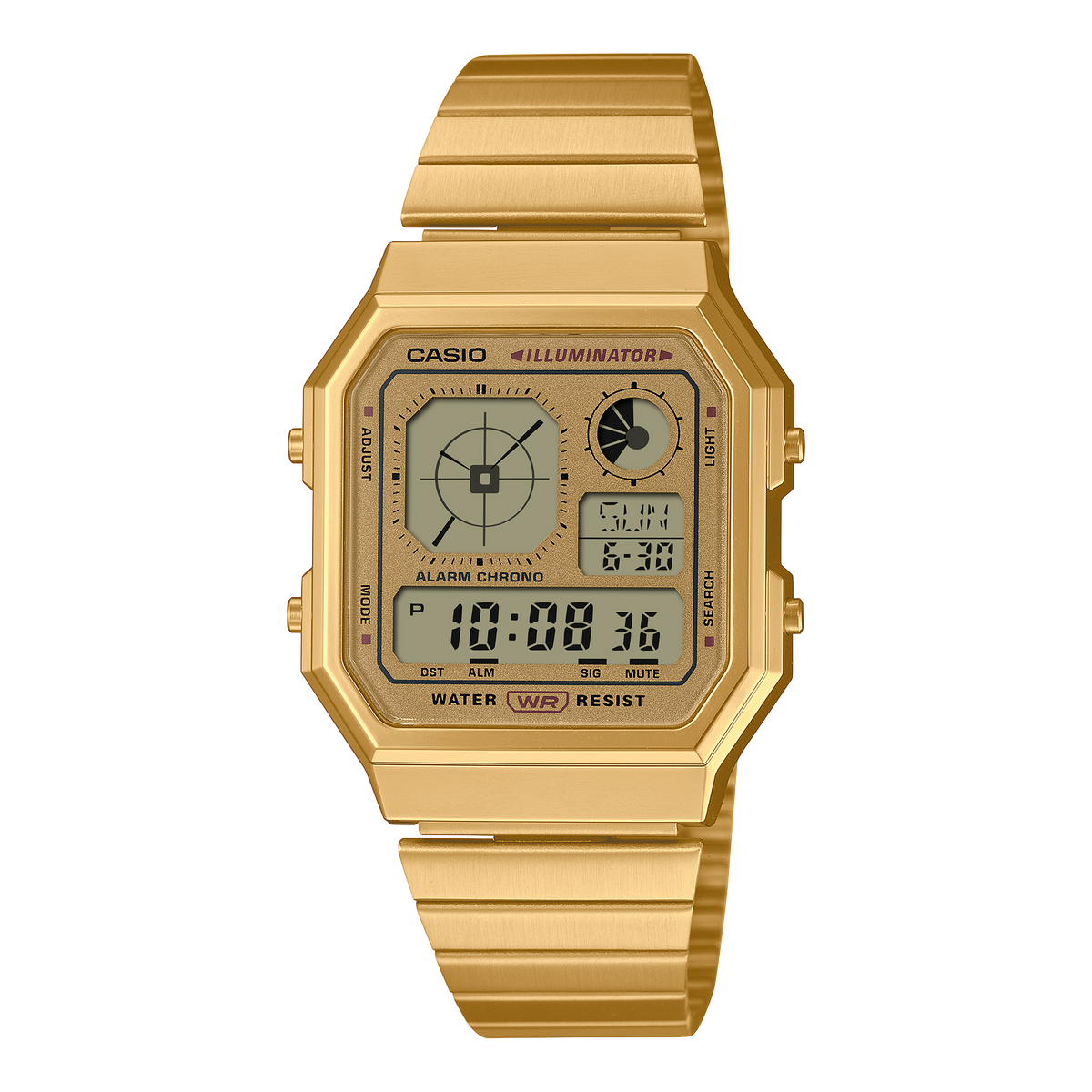 Casio Vintage A130WEG-9A – front three-quarter view