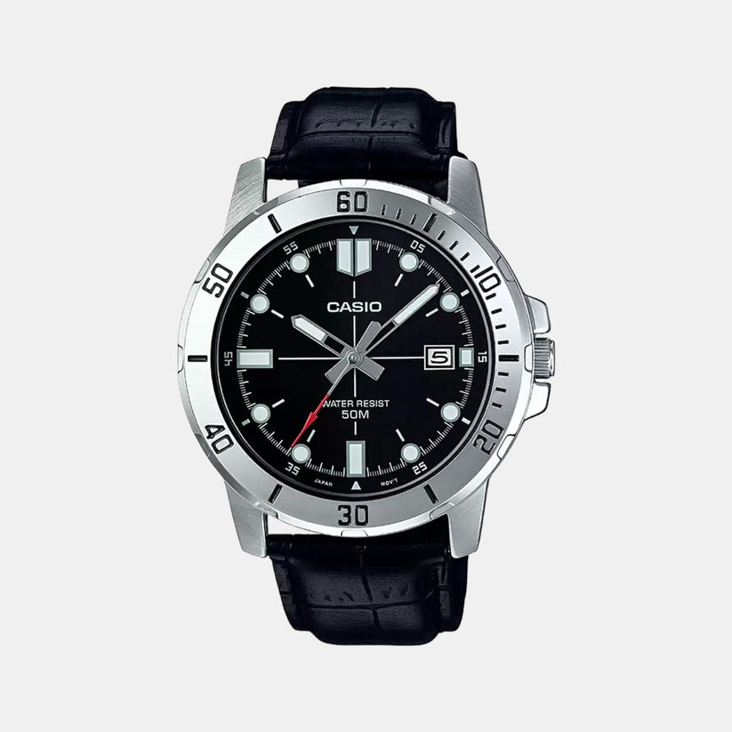 Casio Enticer Men's Analog Leather Watch A1371 - MTP-VD01L-1EVUDF