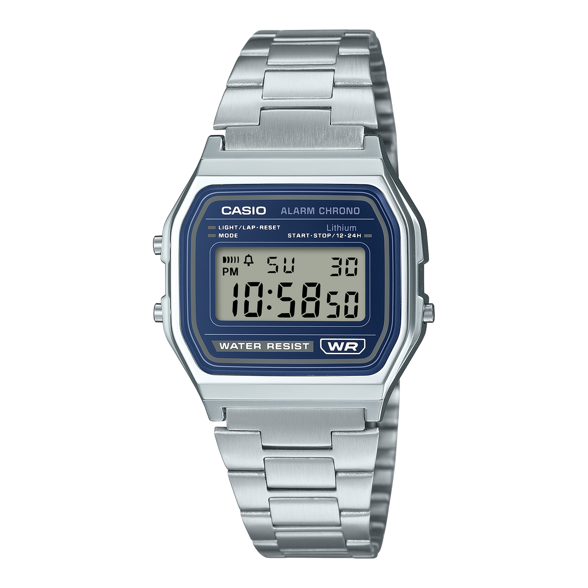 Casio Vintage A158WEA-2 – front three-quarter view
