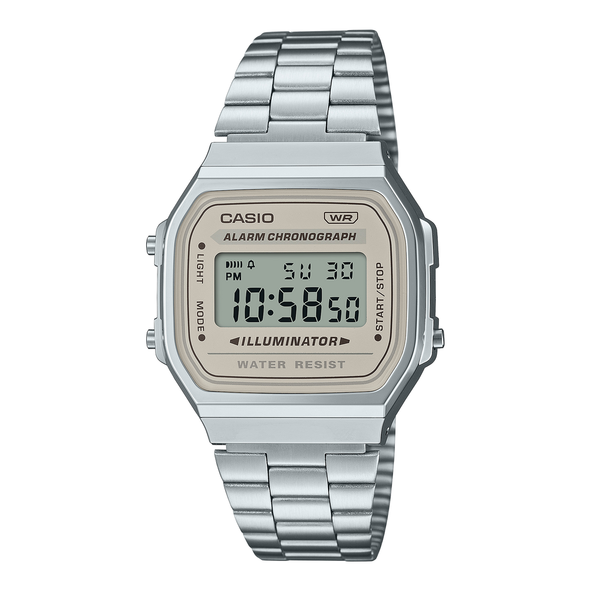 Casio Vintage A168WA-8AY – front three-quarter view