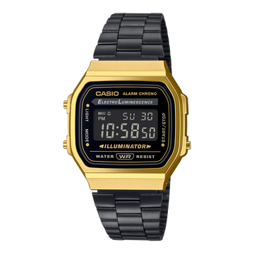 Casio Vintage A168WEGB-1B – front three-quarter view