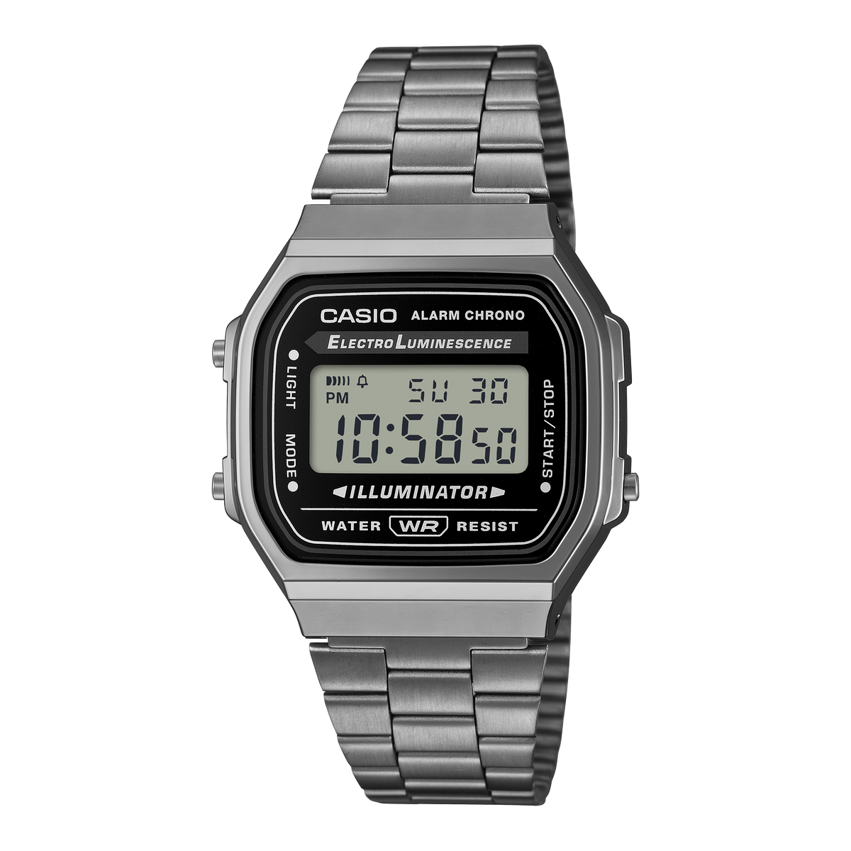 Casio Vintage A168WGG-1A – front three-quarter view