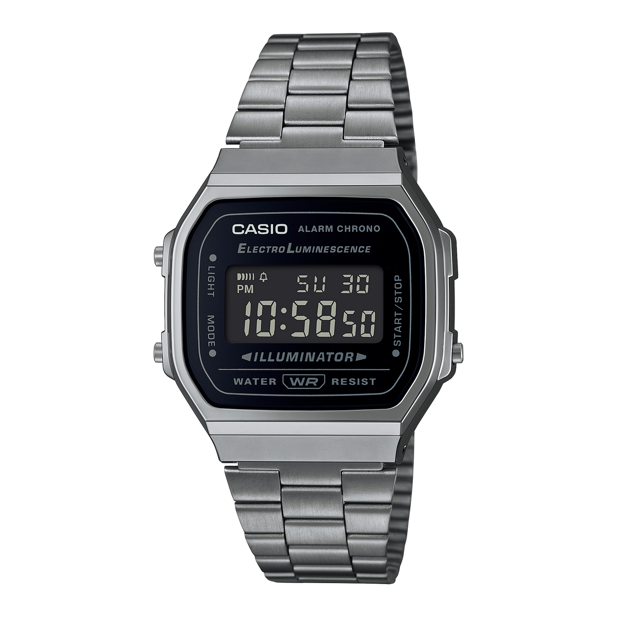 Casio Vintage A168WGG-1B – front three-quarter view