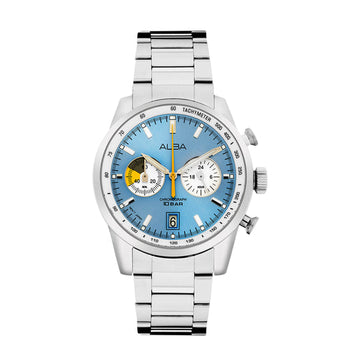 ALBA A4B011X1 Sky Blue + White Dial Chronograph Men's Watch