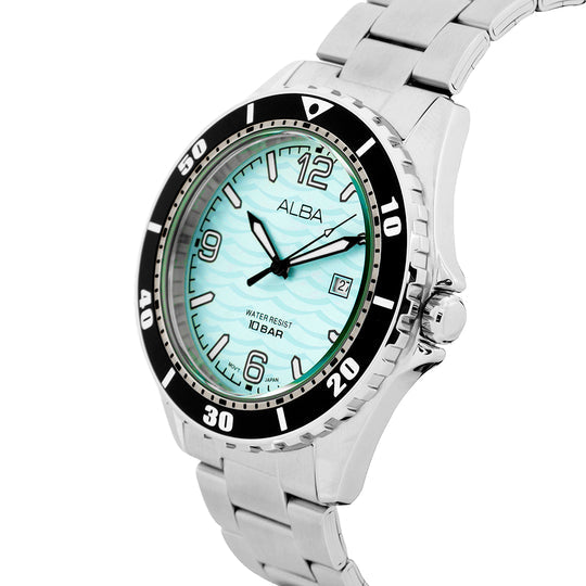 AG8N51X1 Aqua Patterned Ice Blue Watch