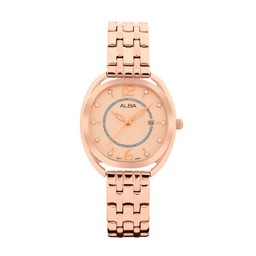 AH7BG2X1 Rose Gold Ornate Ladies Watch