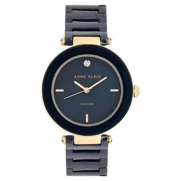 Anne Klein Quartz Analog Blue Dial Ceramic Strap Watch for Women