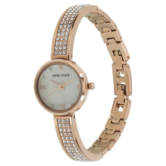 Anne Klein Quartz Analog Beige Dial Metal Strap Watch for Women