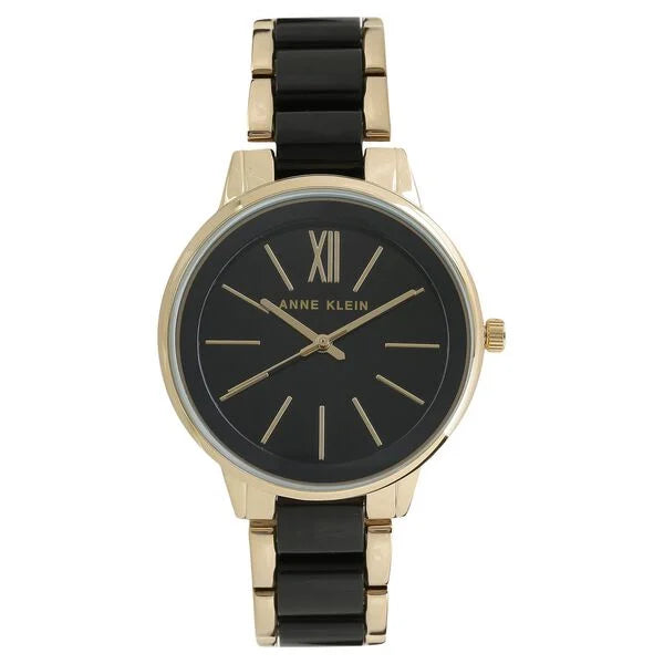 Anne Klein Black Dial Two Toned Ceramic Strap Watch Ak1412Bkgb