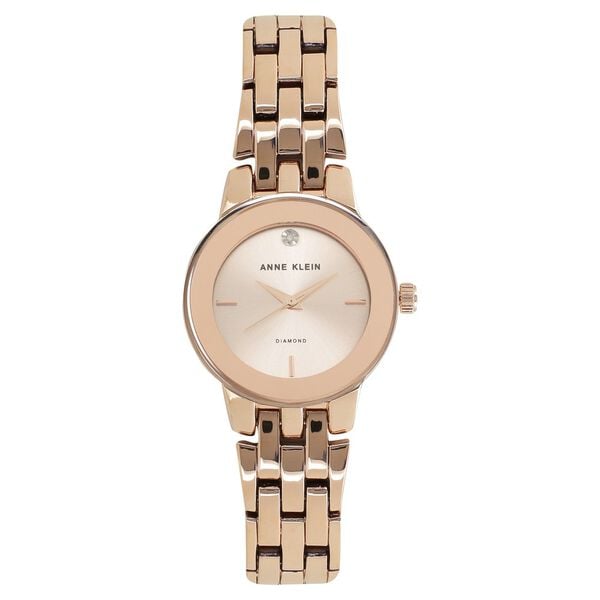 Anne Klein Quartz Analog Rose Gold Dial Stainless Steel Strap Watch for Women