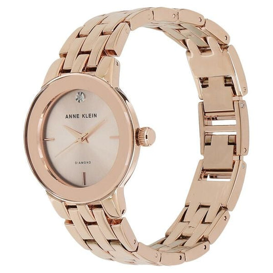 Anne Klein Quartz Analog Rose Gold Dial Stainless Steel Strap Watch for Women