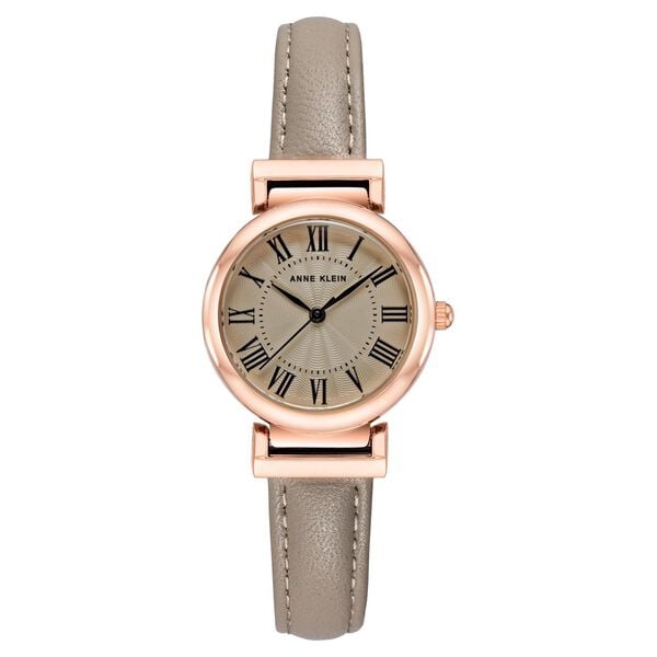 Anne Klein Quartz Analog Brown Dial Leather Strap Watch for Women