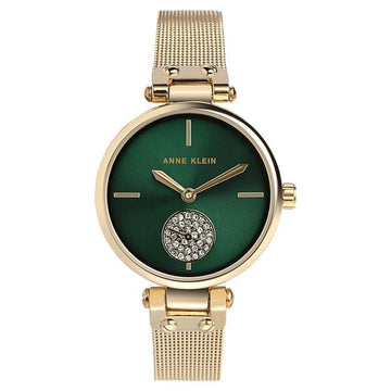 Anne Klein Quartz Analog Green Dial Rose Gold Metal Strap Watch For Women